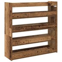 VidaXL Schoenenrek 80x25x81 cm bewerkt hout oud houtkleurig - thumbnail