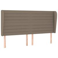 Hoofdbord met randen 163x23x118/128 cm stof taupe - thumbnail