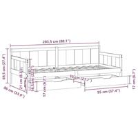 Slaapbank met lades 80x200 cm massief grenenhout - thumbnail