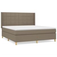 Boxspring met matras stof taupe 160x200 cm - thumbnail