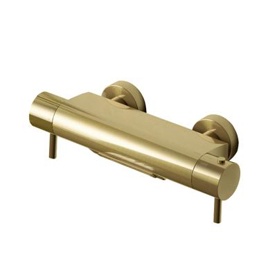 Hotbath Buddy thermostatische badmengkraan met cascade uitloop geborsteld messing PVD B021BBP