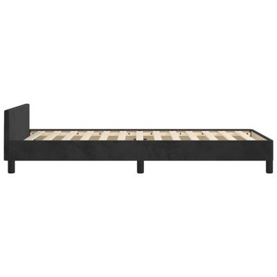Bedframe met hoofdeinde fluweel zwart 80x200 cm