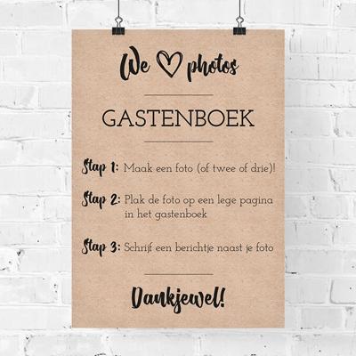 Poster gastenboek kraft