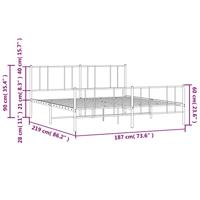 Bedframe met hoofd- en voeteneinde metaal wit 183x213 cm - thumbnail