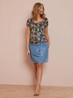 Jeansrok voor de zwangere vrouw met riem double stone - thumbnail