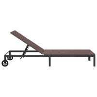 Ligstoel 1-persoon Bruin 206 x 62,5 x 74 cm poly rattan - thumbnail