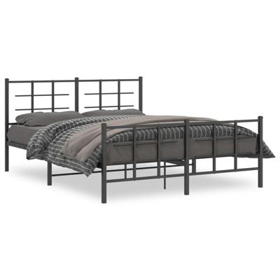 Bedframe met voetbord zonder matras metaal zwart 160x200 cm