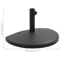 VidaXL Parasolvoet halfrond 15 kg polyresin zwart - thumbnail