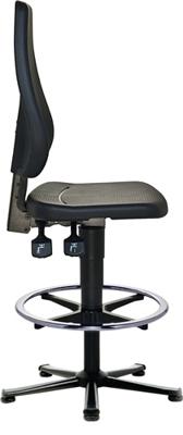 Promat/Tecwerk Werkdraaistoel | Promat/Tecwerk | vloerglijders + voetring | integraalschuim zwart | 580-850 mm - 9000425202