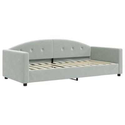 Slaapbank onderschuifbed en lades 80x200 cm fluweel lichtgrijs