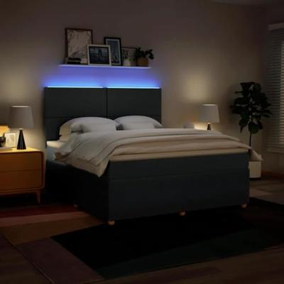 Boxspring met matras stof blauw 180x200 cm