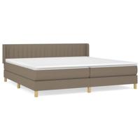 Boxspring met matras stof taupe 200x200 cm - thumbnail