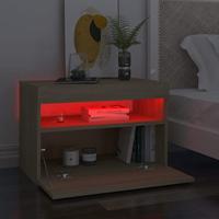 Nachtkastjes 2 st LED-verlichting 60x35x40 cm sonoma eikenkleur - thumbnail