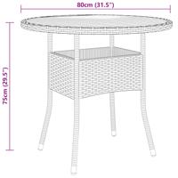 3-delige Tuinset poly rattan zwart - thumbnail