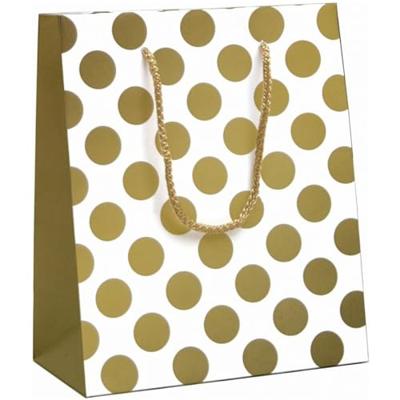 Cadeautasjes gold dots 19x10x23cm | 12 stuks
