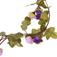 VidaXL Kerstslingers met bloemen 6 st 215 cm lichtpaars - thumbnail