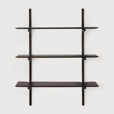 Ethnicraft Wandrek 'PI' Gevernist Mahoniehout, Met 3 planken, kleur Donkerbruin