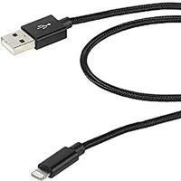 Vivanco 38307 USB-A naar Lightning-datakabel, 2 m, snel opladen, Apple MFi certificering - gevlochten nylon, zwart - thumbnail