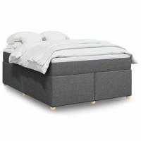 Boxspring met matras stof donkergrijs 160x200 cm - thumbnail