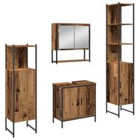 4-delige badkamermeubelset - Oud Hout - Geengineerd Hout - thumbnail