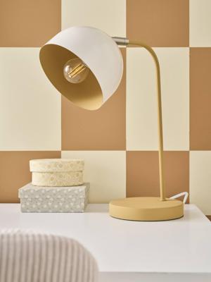 Tafellamp van tweekleurig metaal kaneel