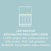 Panasonic eneloop, basislaadapparaat, voor 2/4 NiMH-accu's AA/AAA, inclusief 4 x eneloop AA mignon, min. 1900 mAh, 2100 laadcycli - thumbnail