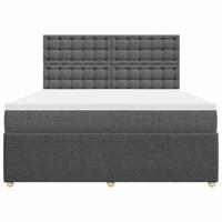 Boxspring met matras stof donkergrijs 180x200 cm - thumbnail