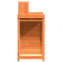 Oppottafel met schappen 82,5x50x109,5 cm grenenhout bruin - thumbnail