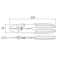 Hozan p-704 krimptang met kabelstripper 1.25/2.0mm² - thumbnail