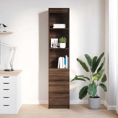 Hoge kast 37,5x35x180 cm spaanplaat bruin eikenkleurig