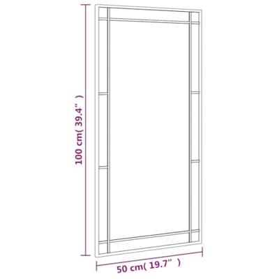 Wandspiegel rechthoekig 50x100 cm ijzer zwart