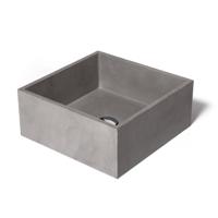 Opzet Wastafel Urbi et Orbi Immissio Beton 39x39x16 cm Antraciet - thumbnail
