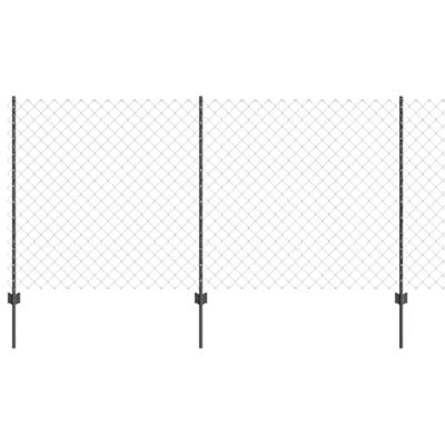 VidaXL Hek met paal grijs 1,2 x 10 m staal en pvc