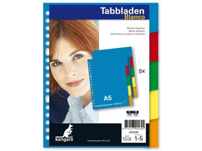 Tabbladen A5 Blanco 17 rings kunststof