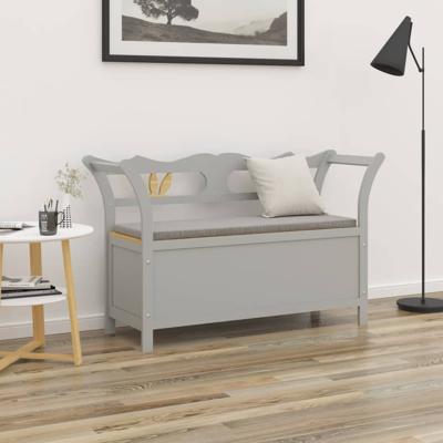 Bankje 107x45x75,5 cm massief vurenhout grijs
