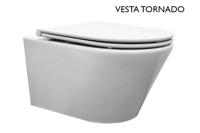 Wiesbaden Wandcloset Vesta Rimless Tornado Flush met Softclose Toiletzitting Glans Wit - thumbnail