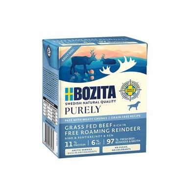 BOZITA Purely Paté Duoprotein Beef and reindeer - natvoer voor honden - 370g