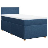 Boxspring met matras stof blauw 120x200 cm - thumbnail