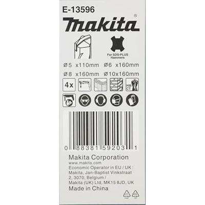 Makita E-13596 Steen-spiraalboorset 4-delig 5 mm, 6 mm, 8 mm, 10 mm SDS-Plus 1 set(s)