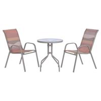 Tafel met twee stoelen Home ESPRIT Groen Multicolour Kristal Staal 60 x 60 x 70 cm - thumbnail