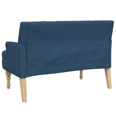Bankje met kussens 113x64,5x75,5 cm stof blauw Bankje met kussens 113x64,5x75,5 cm stof blauw