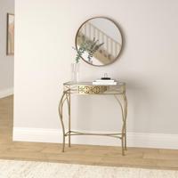 Bijzettafel Franse stijl 82x39x76 cm metaal goudkleurig - thumbnail