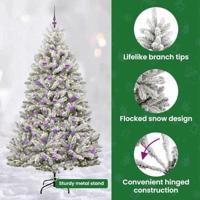 VidaXL Kunstkerstboom met 300 led groen en wit 210 cm pvc en metaal - thumbnail