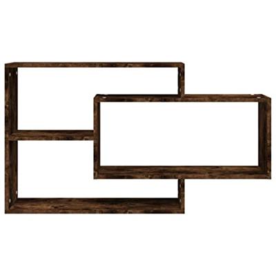 Wandschap 104x20x58,5 cm bewerkt hout gerookt eikenkleurig Wandschap 104x20x58,5 cm bewerkt hout gerookt eikenkleurig