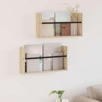 Tijdschrift Rek 2 pcs Sonoma Eiken 60 x 12 x 30 cm Bewerkt hout - thumbnail