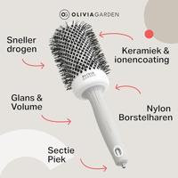 Olivia Garden Blowout Shine Brush White&Grey Ø55mm - thumbnail