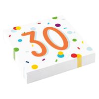 Feestservetten 30 Jaar Confetti (20st) - thumbnail