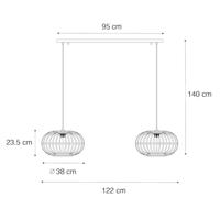 QAZQA Oosterse hanglamp bamboe 2-lichts - Amira - thumbnail
