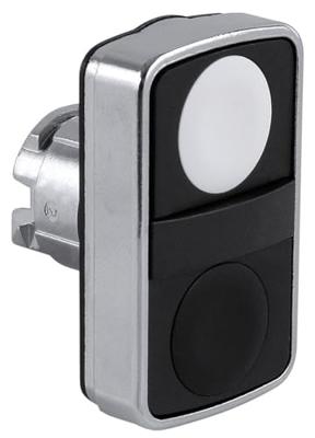 Schneider Electric ZB4BA7120 Harmony ZB4BA7120 Dubbele drukknop Bedieningsknop vlak 2 knoppen Wit, Zwart Druk-ontgrendeling 1 stuk(s)