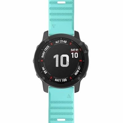 By Qubix - Siliconen bandje - Lichtblauw - Compatible met Garmin Instinct 3-50mm - Compatible Garmin bandje